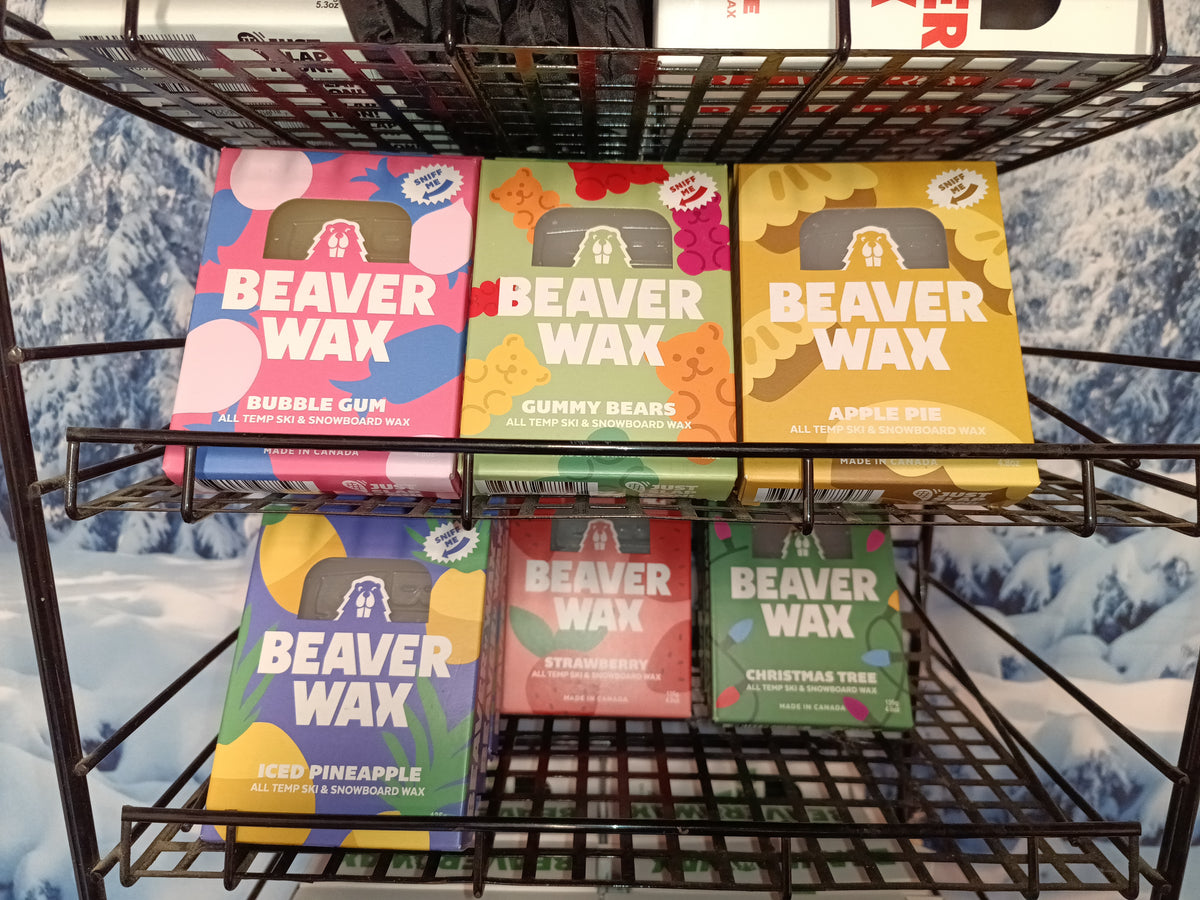 Beaverwax scented waxes on the TopSheetz display rack